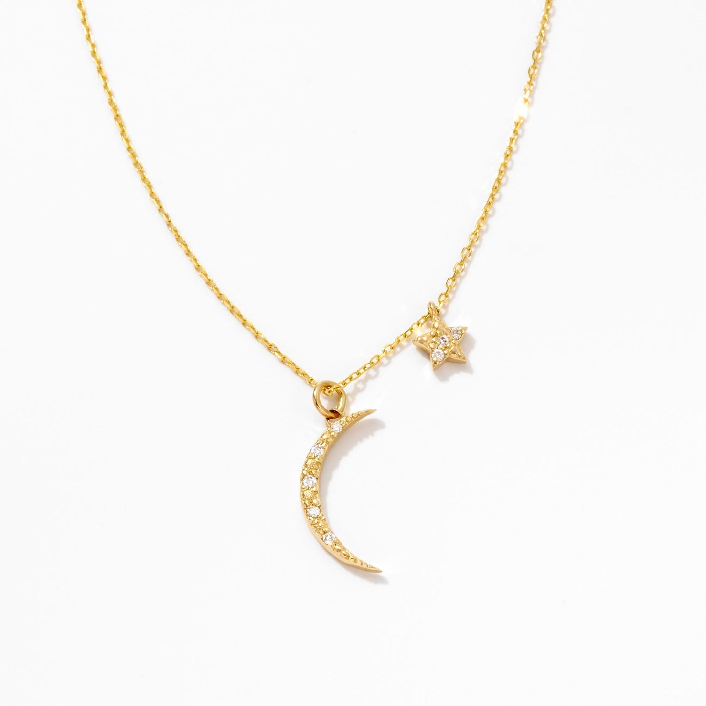 Diamant Mond Stern Halskette