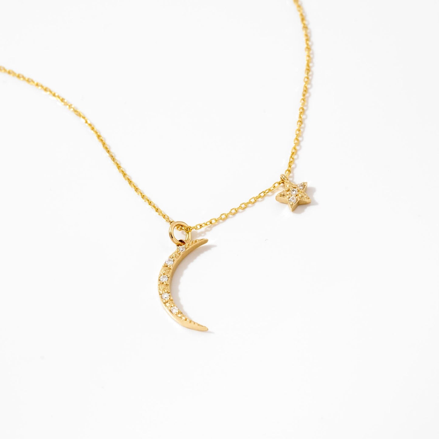 Diamant Mond Stern Halskette