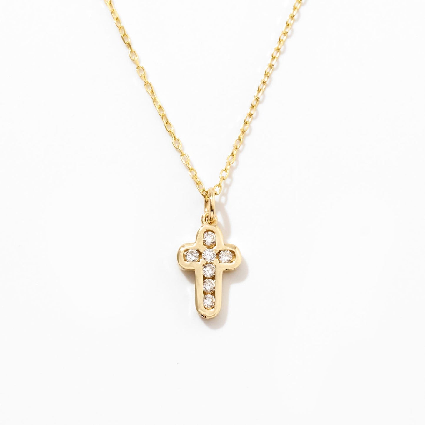 Tiny Diamond Cross Necklace