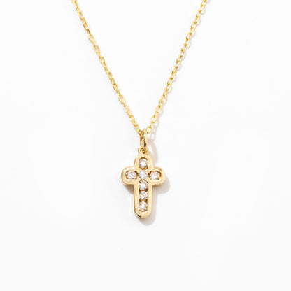 Tiny Diamond Cross Necklace
