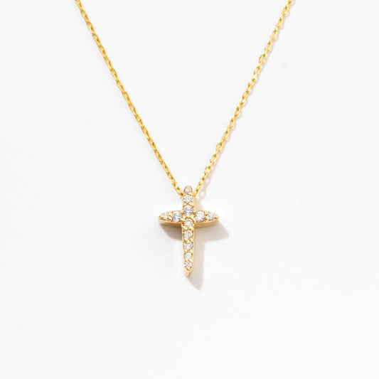 Diamant Kleines Kreuz Halskette