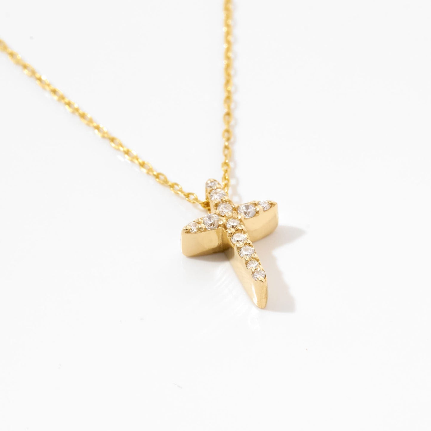 Diamant Kleines Kreuz Halskette