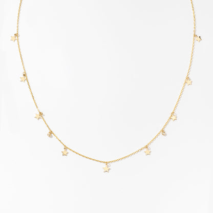 Diamond Star Station Necklace in 585 Solid Gold