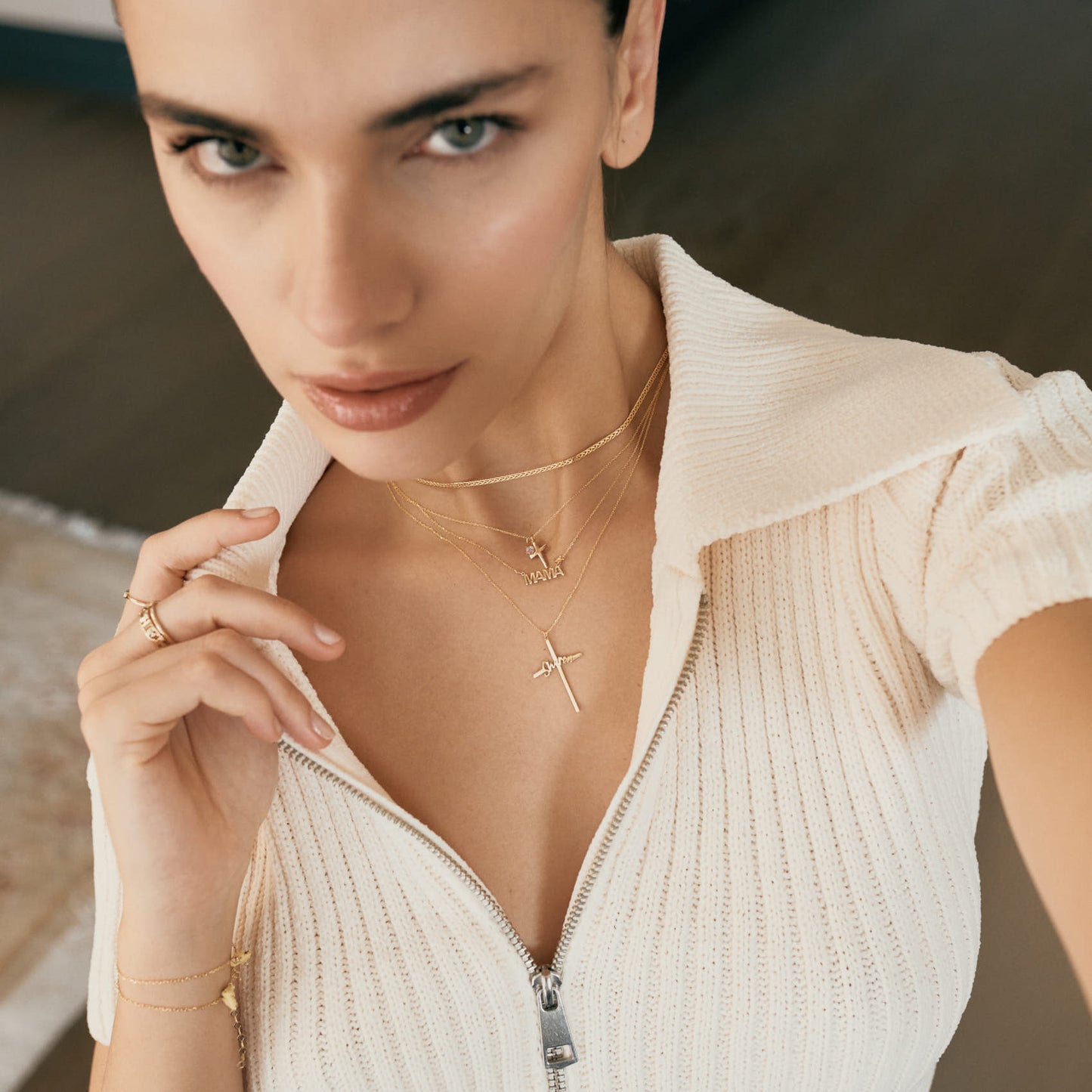 Tiny Diamond Mama Necklace in 585 Solid Gold