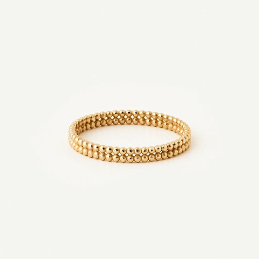 Doppelball-Beaded-Ewigkeitsring