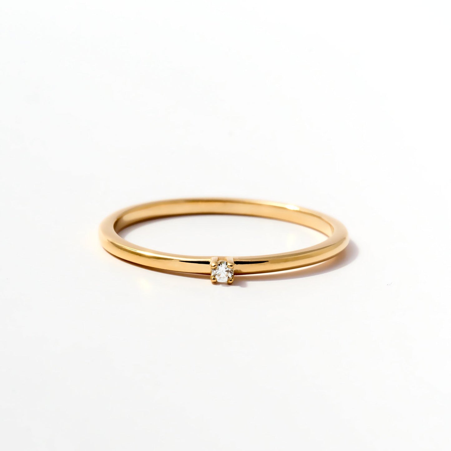 Bague solitaire mini diamant en or massif 585