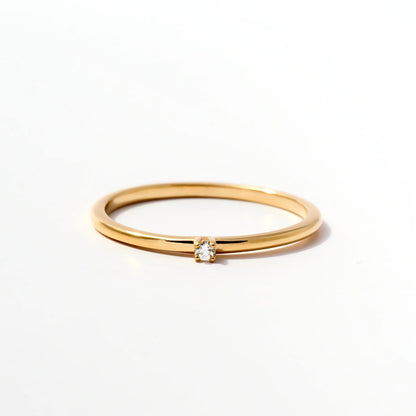 Bague solitaire mini diamant en or massif 585