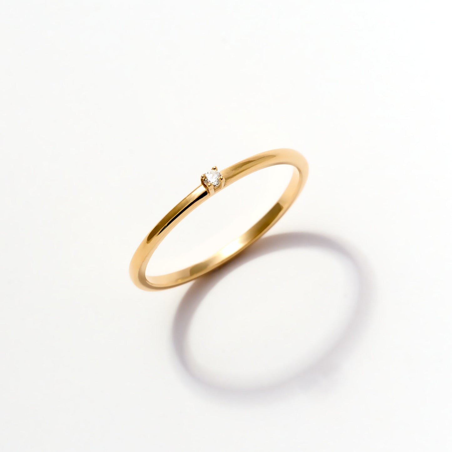 Bague solitaire mini diamant en or massif 585
