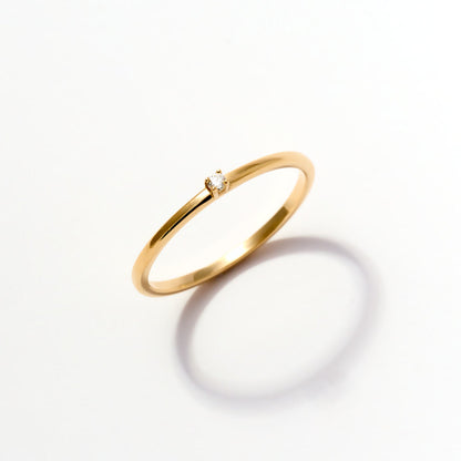 Bague solitaire mini diamant en or massif 585