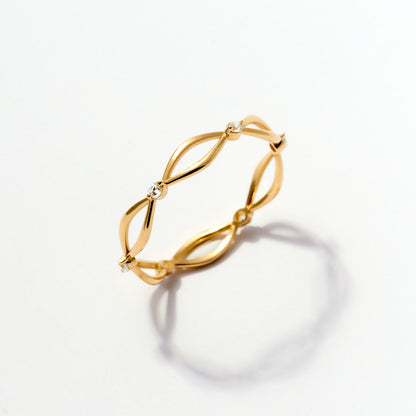 Bague d'éternité diamant empilable en or massif 585