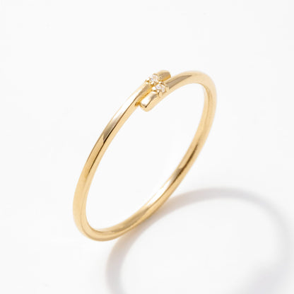 Bague empilage de diamants en or massif 585