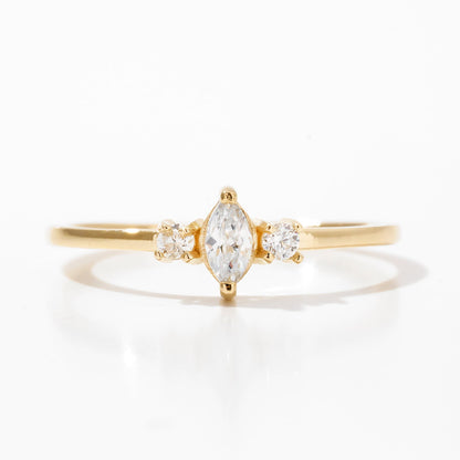 Three Stone - Pear Ring