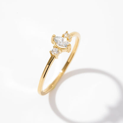 Three Stone - Pear Ring