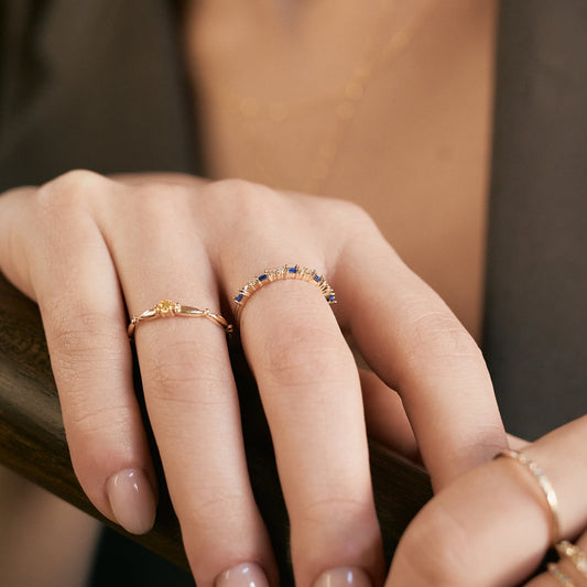 Baguette Halb Ewigkeit Ring