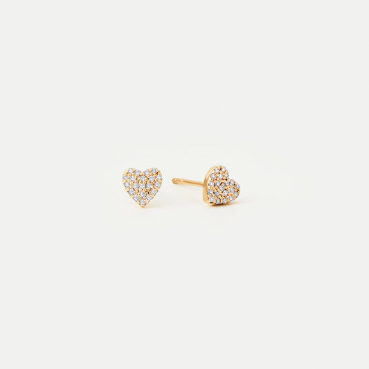 Diamantene Pave Herz-Ohrstecker