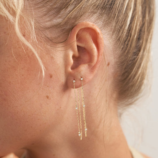 Diamonds by the Yard drop earrings in 585 solid gold