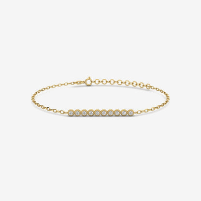 Lünettenbesetztes Diamant-Barrenarmband