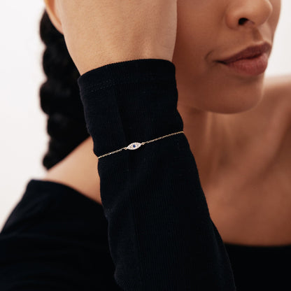 Diamant Pave Evil Eye Armband
