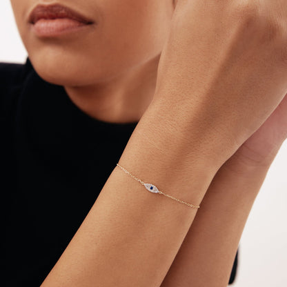 Diamant Pave Evil Eye Armband