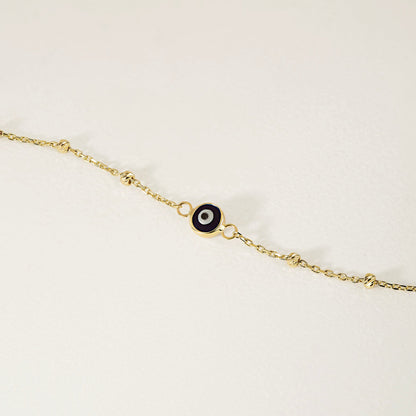 Collier de perles bracelet mauvais œil en or 585