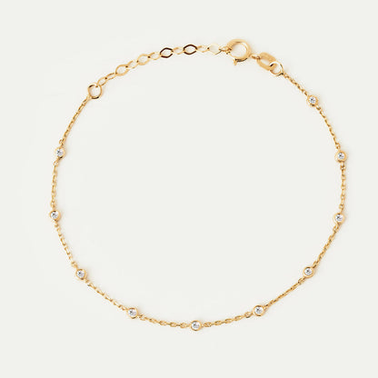 Bezel Diamond Station Bracelet in 14K Gold