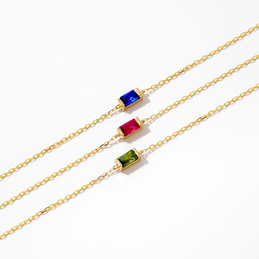 Baguette Geburtsstein Armband