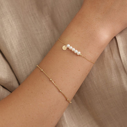 Gravierbares Perlen-Disc-Armband