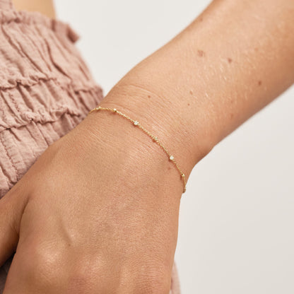 Diamanten und Perlen Yard Drop Armband