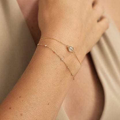 Diamanten und Perlen Yard Drop Armband
