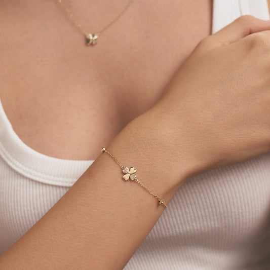 Diamant-Vierblatt-Kleeblatt-Armband