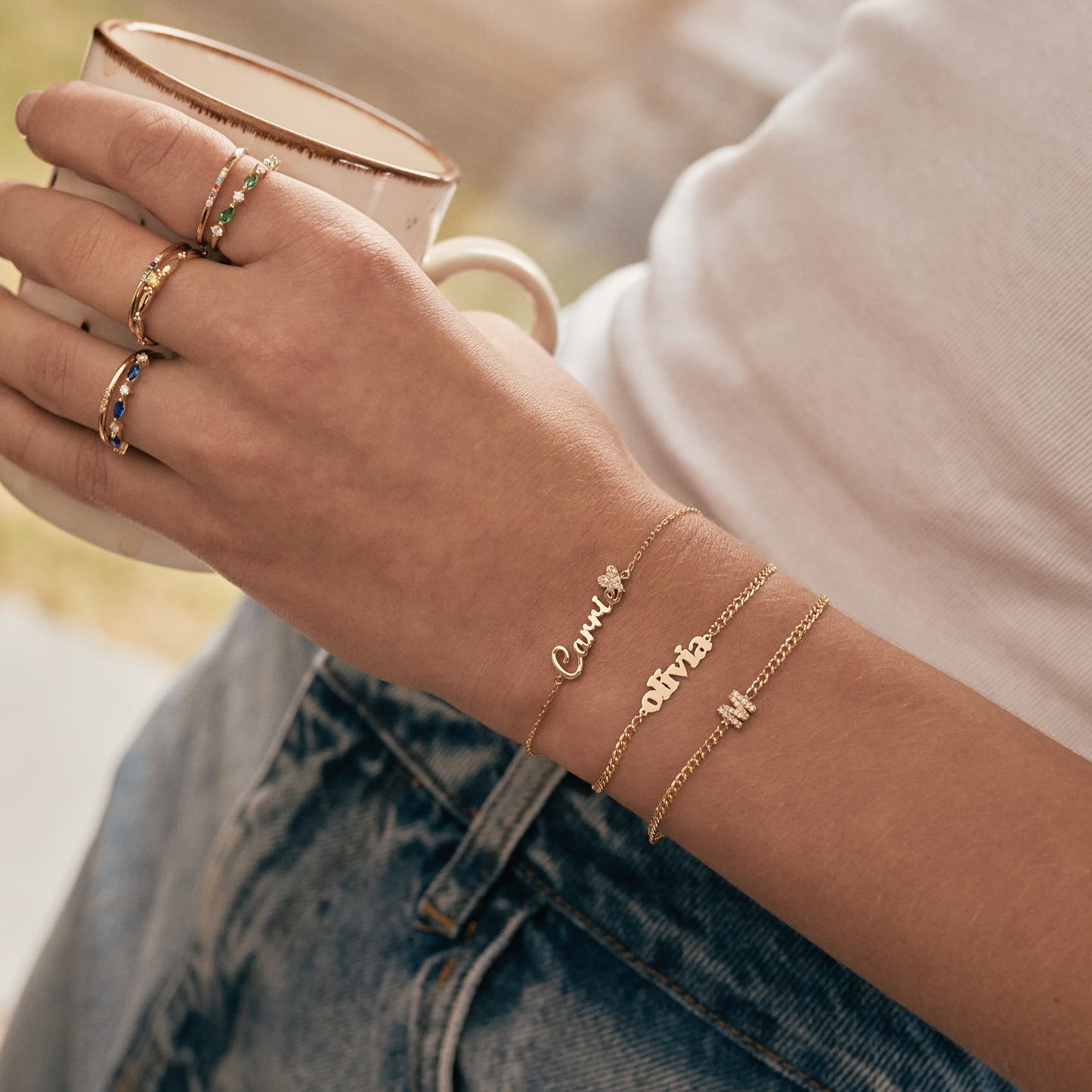 Diamant Initialarmband