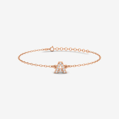 Individuelles Diamant-Initial-Armband