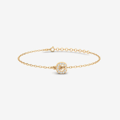 Individuelles Diamant-Initial-Armband