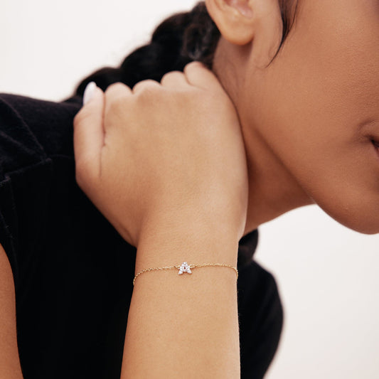 Bracelet individuel avec initiales en diamant en or 585