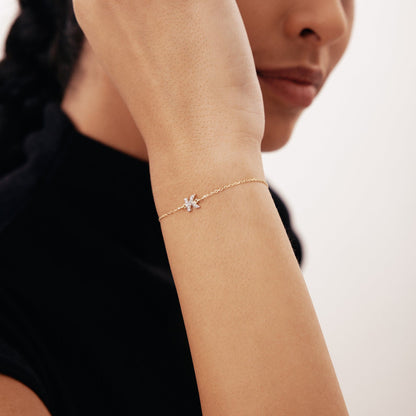 Individuelles Diamant-Initial-Armband