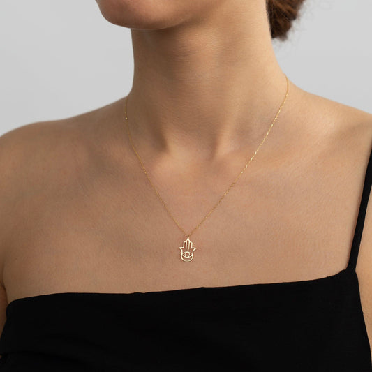 Hamsa Hand Evil Eye Halskette