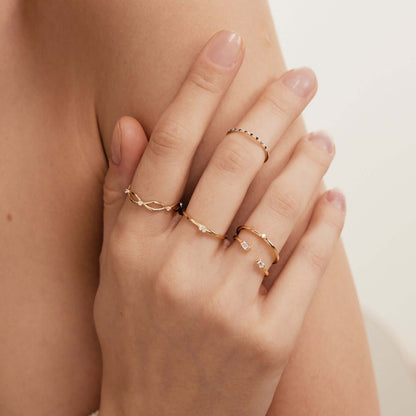 Bague solitaire mini diamant en or massif 585