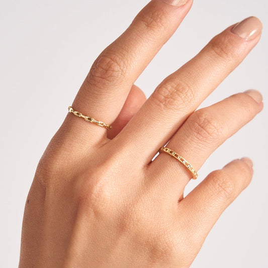 chain ring made of 585 solid gold