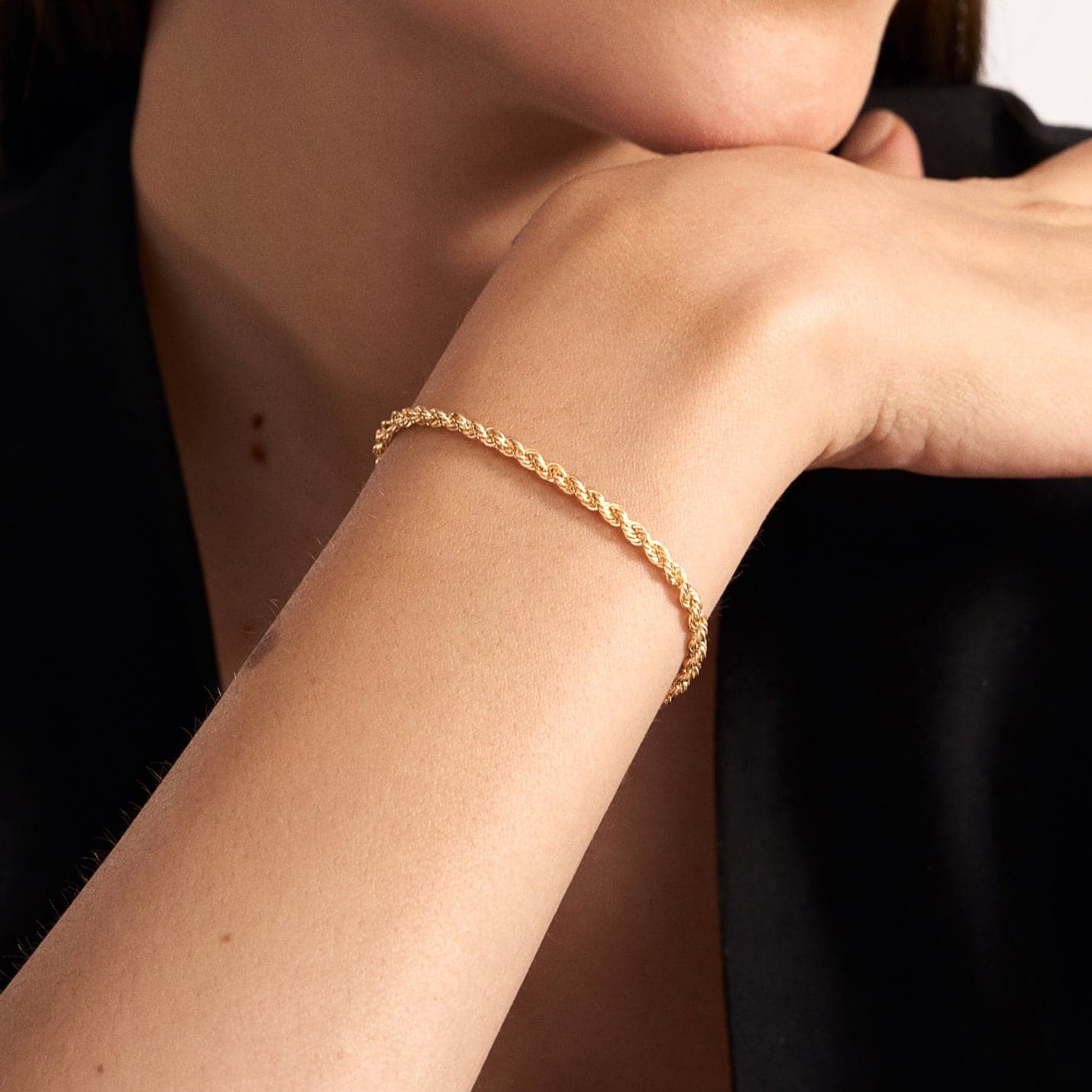 rope chain bracelet made of 585 solid gold