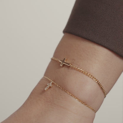 Diamantkreuz-Charm-Armband