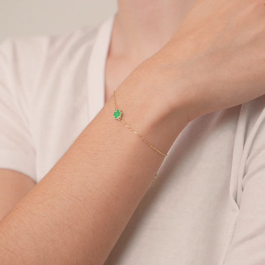 Grünes Kleeblatt-Armband