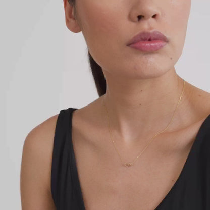 Collier 2 anneaux en or massif 585