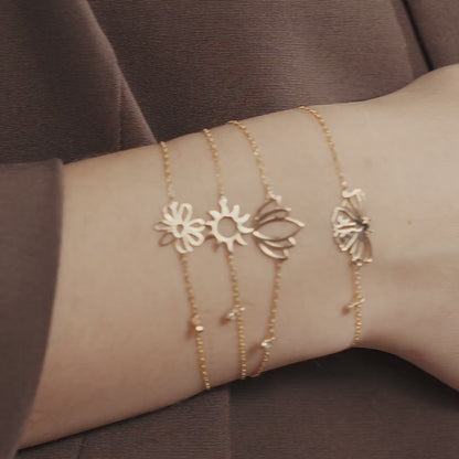 Daisy Flower Armband mit Diamant