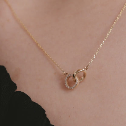 Diamant Verschlungene Kreis Halskette