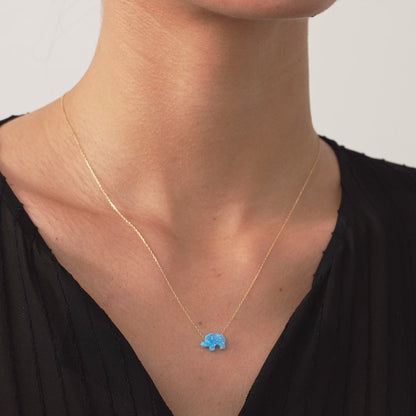 Opal-Elefanten-Halskette