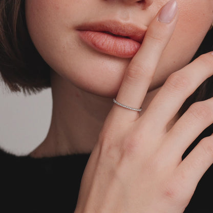 Diamant-Halb Ewigkeitsband Ring