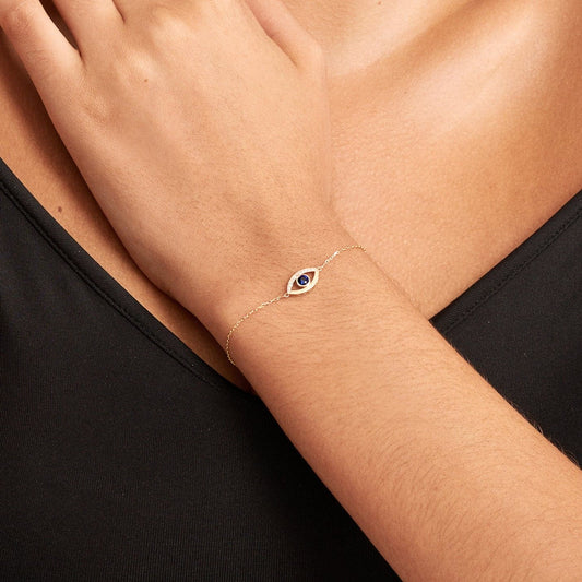 Diamant & Saphir Offenes Herz-Armband